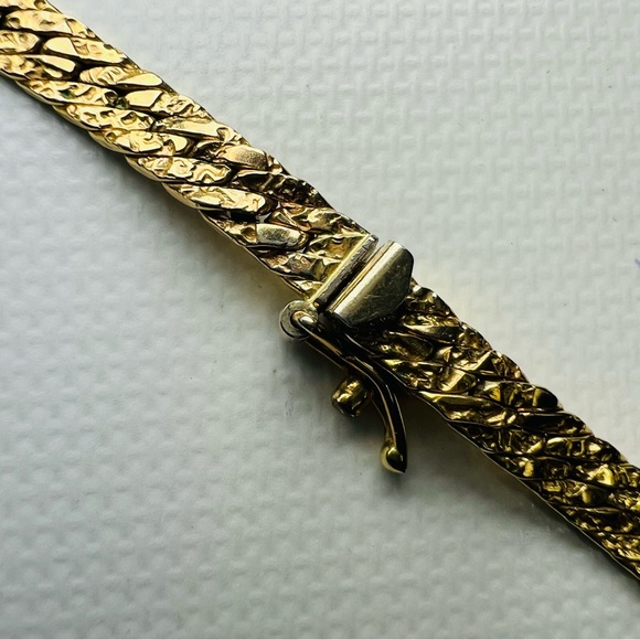 Krementz vintage textured gold chain necklace - Picture 4 of 5